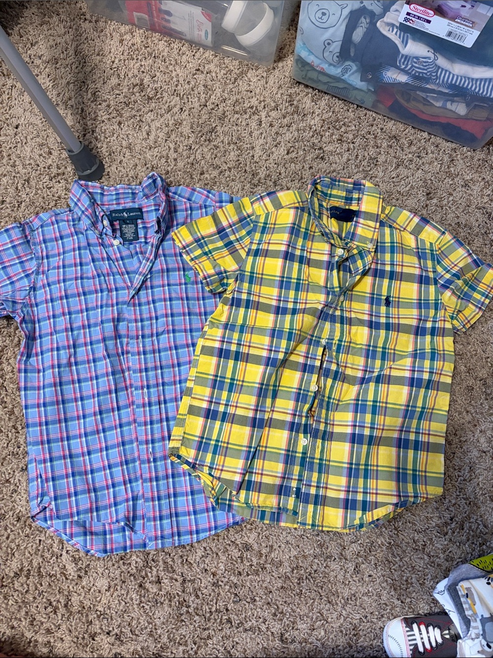 Bundle of 2 Ralph Lauren Plaid Short-Sleeve Button-Down Kids Shirt